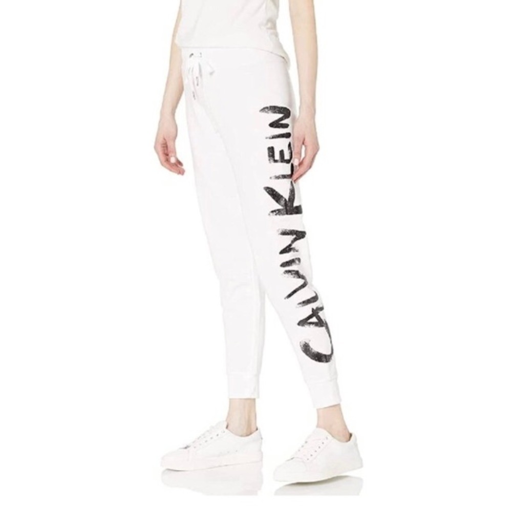 Calvin Klein Performance Women's Brush Logo High Waist Drawstring joggers/ L